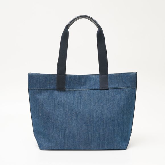 Coach Horse and Carriage Tote Bag Denim Leather Blue - Picture 3 of 14